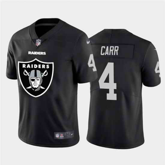 Nike Las Vegas Raiders 4 Derek Carr Black Team Big Logo Vapor Untouchable Limited Jersey